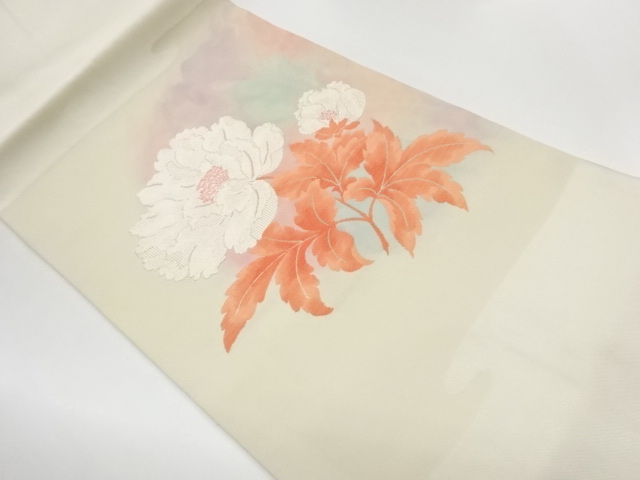 リサイクル　牡丹模様織出し名古屋帯